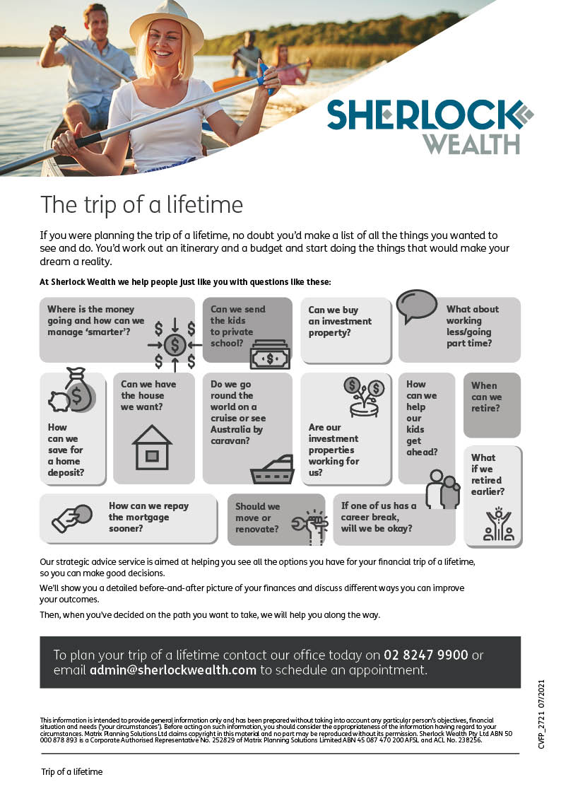 Trip of a lifetime brochure - Sherlock Wealth